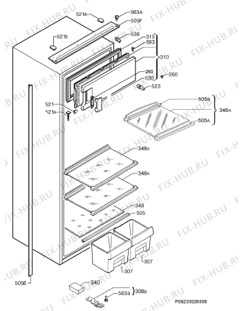 Взрыв-схема холодильника Aeg SKS51240S0 - Схема узла Housing 001